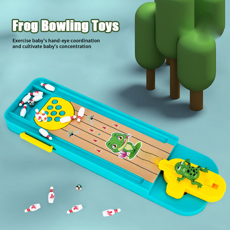 🎅Juletilbud 50% RABAT🎁🎄Bordfingerfrø bowlinglegetøj