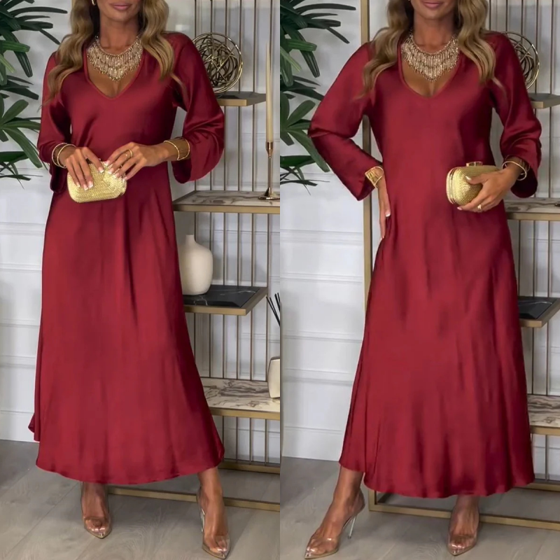 Vestido maxi brillante y brillante de las mujeres