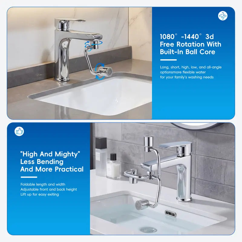 🚰✨1440° splash-proof and universally rotatable faucet adapter ✨
