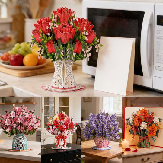 🏆75K+ SOLD! 🌼Forever-Blooming 3D Flower Pop-Up Card– Personalized Love Message & Everlasting Bloom