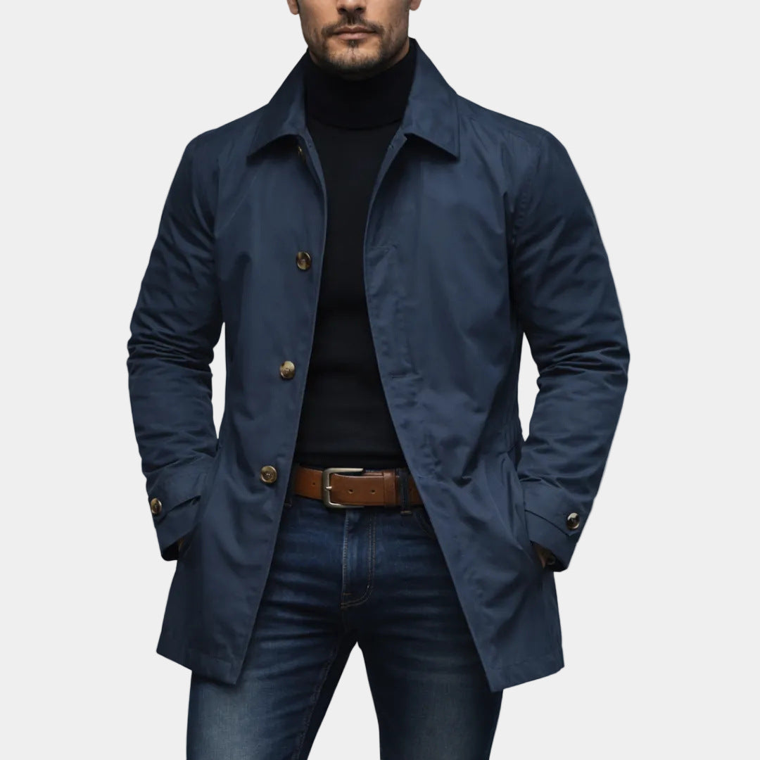 💕Free Shipping✈️Men's Waterproof Mid-Length Trench Coat
