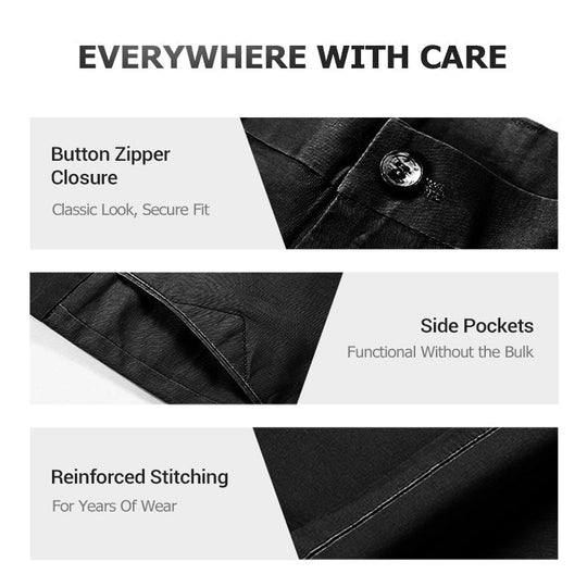 Men’s Casual Slim-Fit Solid Color Pants+Belt ❄️