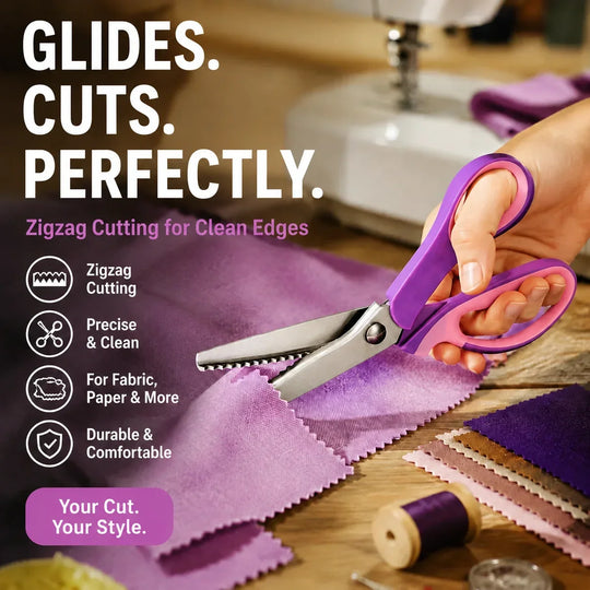🧵 LIMITED TIME 40% OFF! Premium Stainless Steel Pinking Shears – Ergonomic Soft-Grip, Zigzag Cut ✂️