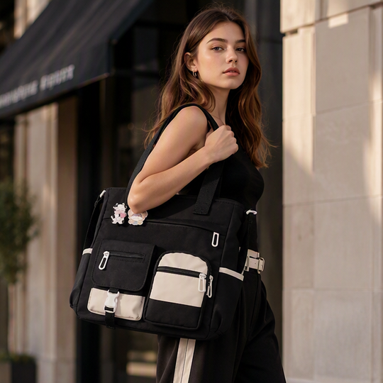 ✨ Everyday Convenience | Large-Capacity Multi-Pocket Canvas Tote Bag