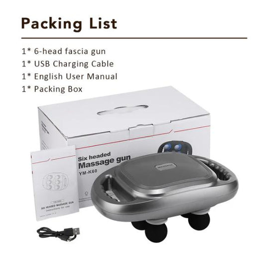 🔥 Pengurut tisu otot dalam Fascia Gun enam kepala baharu