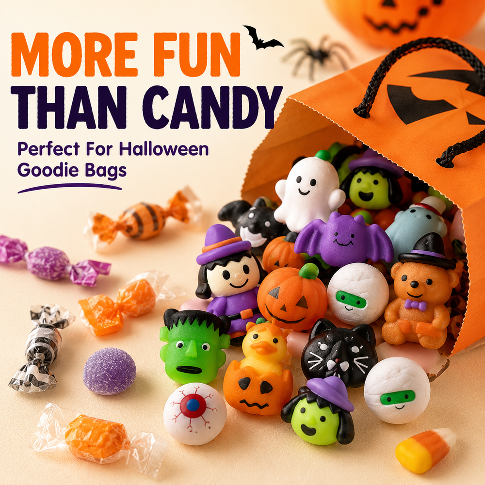 Halloween Mochi Squishy Toys – Cute Sensory Party Favors & Goodie Bag Fillers