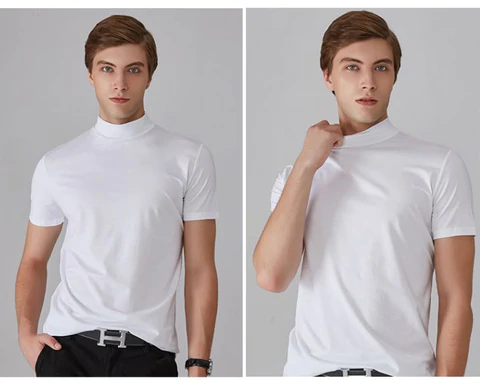 💞50K+ SOLD!🏆LIMITED TIME £9.99!🎁High Neck Slim Fit T-Shirt – Soft cotton blend, gentle on skin! Perfect layering piece for chilly days. Easy-care, no ironing needed. Smart enough for pub, comfy enough for home