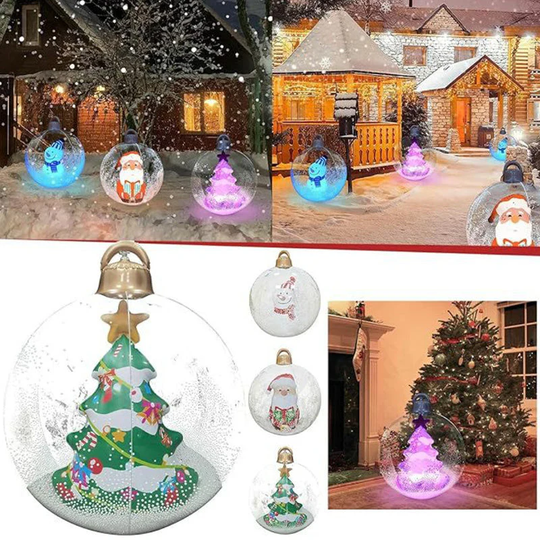 ✨JOULUMAKSU 50% POIS✨    Ulkona oleva jouluinen PVC-puhallettava koristeltu pallo