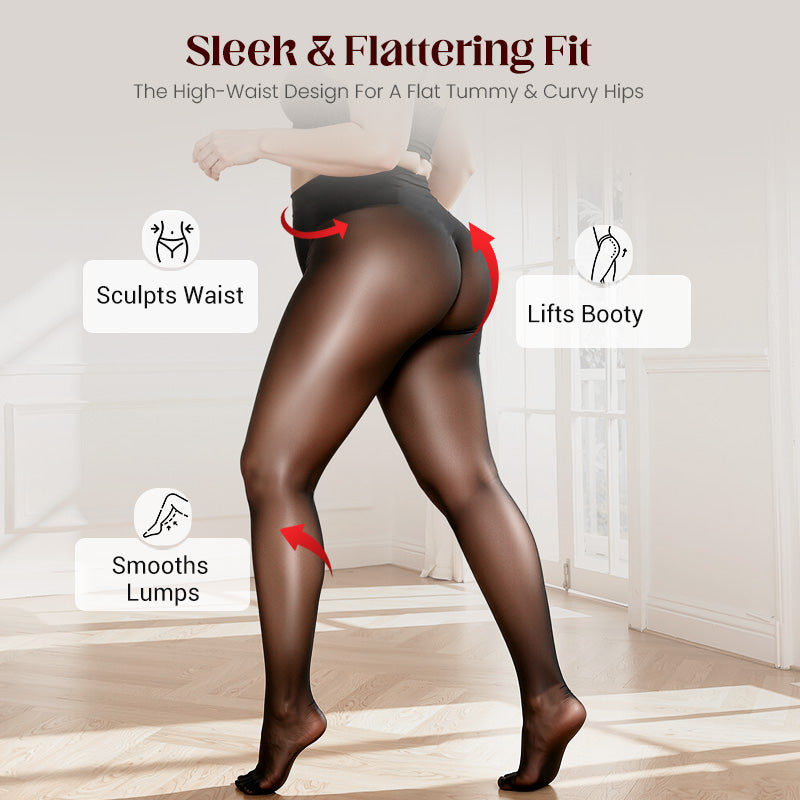 👠BUY 1 GET 1 FREE!❤️Transparent High-Waisted Shiny Sheer Tights for Women - Sheer & Comfortable