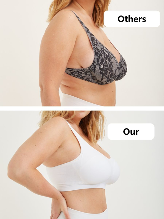 ubras Seamless Bras for Women Full Coverage Wireless Bralette Widen Straps Side Comfortable Breathable