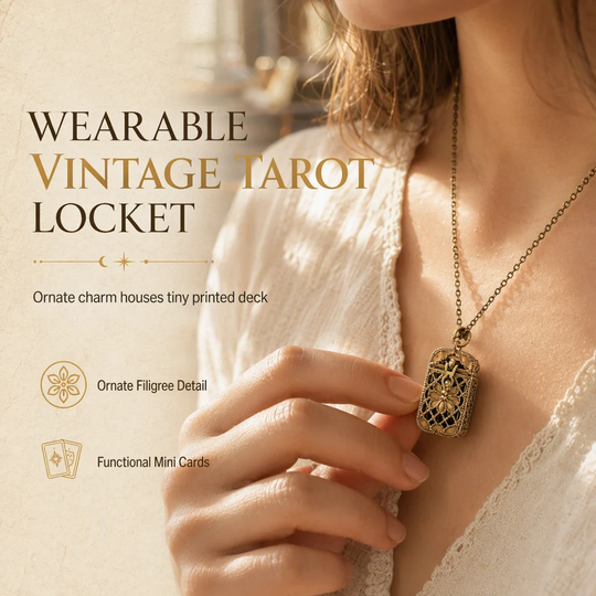 Vintage Tarot Locket Pendant Necklace