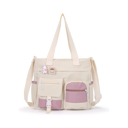 ✨ Everyday Convenience | Large-Capacity Multi-Pocket Canvas Tote Bag