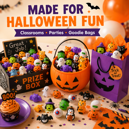 Halloween Mochi Squishy Toys – Cute Sensory Party Favors & Goodie Bag Fillers