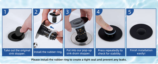 Hibbent Upgraded 3-in-1 Sink Drain Filter, Universal Pop-Up Stopper, Removable Stainless Steel Basket-Shaped Hair Catcher