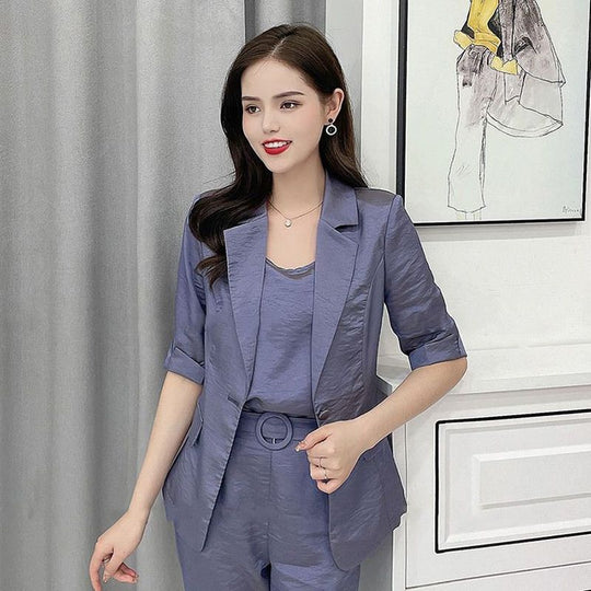 Naisten muodin rento yritys 3-osainen sarja (Blazer+Camisole+Pants)