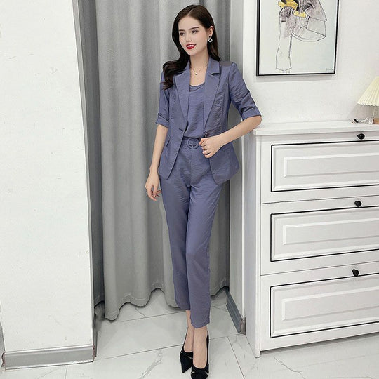 Naisten muodin rento yritys 3-osainen sarja (Blazer+Camisole+Pants)