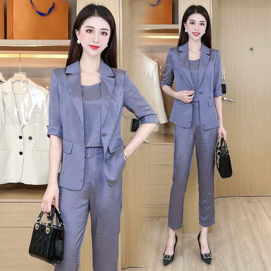 Naisten muodin rento yritys 3-osainen sarja (Blazer+Camisole+Pants)