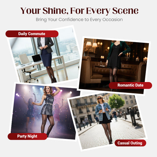 👠BUY 1 GET 1 FREE!❤️Transparent High-Waisted Shiny Sheer Tights for Women - Sheer & Comfortable