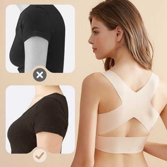 Cross Back Front Closure Wireless Posture Support Bra– All-Day Comfort, Breathable & Summer-Ready