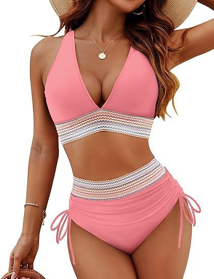 Last Day Promotion 60% OFF 🏆2026 High Waisted Tummy Control Color Block Bikini Sets