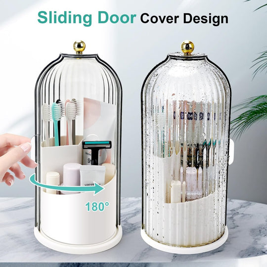 🌸 Sliding Lid Toothbrush Organiser – Wall-Mounted, Dustproof & Perfect for Small British Bathrooms & En-Suites 🏠