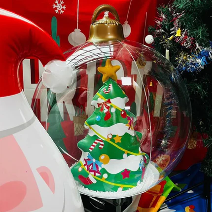 🎊Jualan Krismas - Diskaun 50%.🎊Bola Berhias kembung PVC Krismas luar