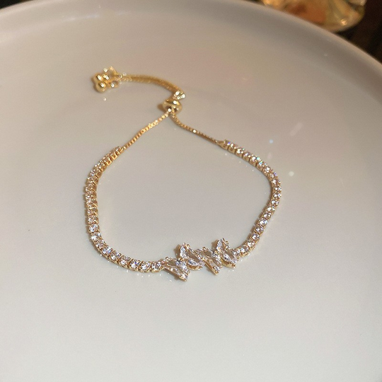 💖VARMT UDSALG 50% RABAT💖✨Armbånd med kobberindlagt kubisk zirkoniasten, udsøgt luksuriøst glitrende tilbehør til kvinder