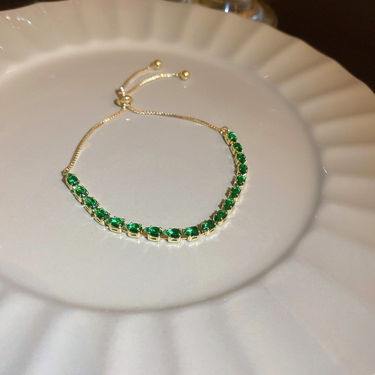 💖VARMT UDSALG 50% RABAT💖✨Armbånd med kobberindlagt kubisk zirkoniasten, udsøgt luksuriøst glitrende tilbehør til kvinder