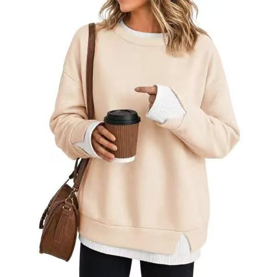 🌻50% OFF FLASH SALE! ✨💗Women's Loose Faux Two-Piece Sweatshirt 