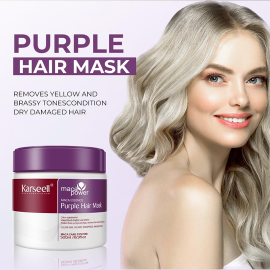 Karseell Purple Hair Mask ✨ Neutralizes Brass Tones For Blonde, Bleached, Silver, or Color Treated Hair