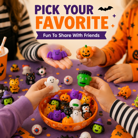 Halloween Mochi Squishy Toys – Cute Sensory Party Favors & Goodie Bag Fillers