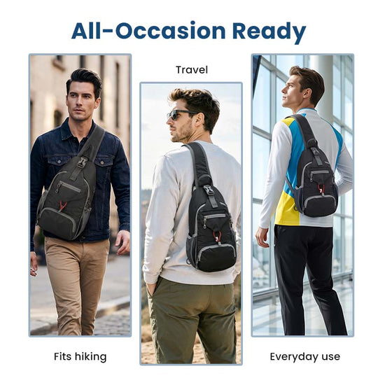 🎒 50% OFF NOW! 💧Unisex Outdoor Sling Crossbody Bag – Multi-Pocket, Water-Resistant, Breathable Back 🌦️