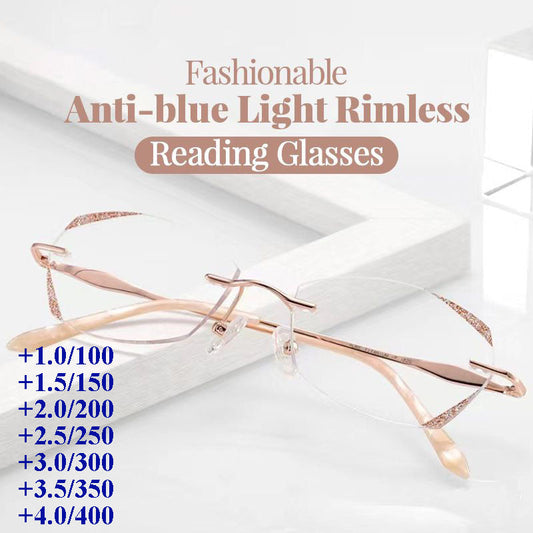 ⏰ Limited time 50% OFF✨Fashion Anti-Blue Light Rimless Reading Glasses