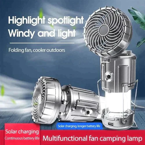 🔥🎁Varmt salg 50 % RABATT🎁🔥Bærbar LED-campinglykt med vifte
