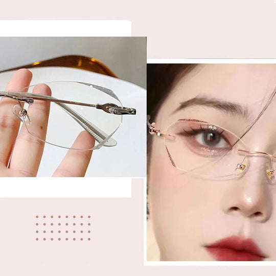 ⏰ Masa terhad DISKAUN 50%.✨Cermin Mata Baca Tanpa Bingkai Anti-Blue Light Fesyen