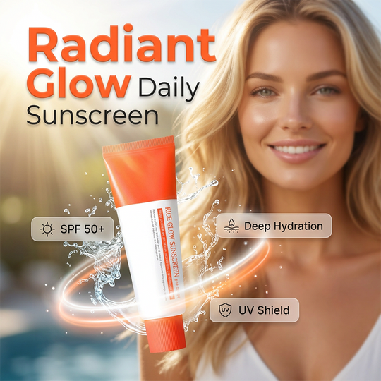Rice Glow Sunscreen, SPF50+ Broad Spectrum Korean Sunscreen for Face, Dewy Finish No White Cast, Glass Skin Hydrating SPF Moisturizer with Rice Water & Hyaluronic Acid, 50ml / 1.69 fl. oz.