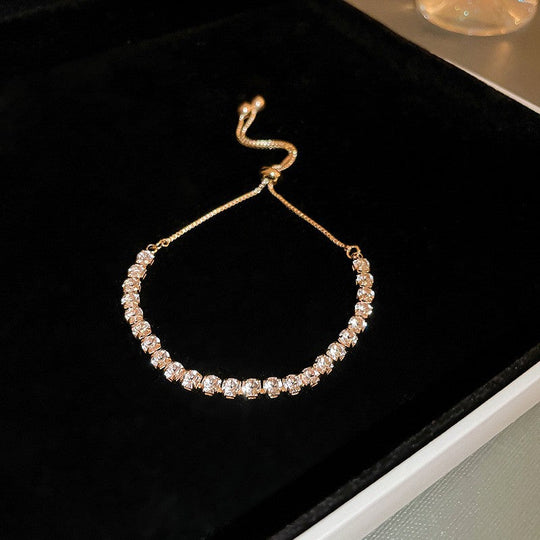 💖VARMT UDSALG 50% RABAT💖✨Armbånd med kobberindlagt kubisk zirkoniasten, udsøgt luksuriøst glitrende tilbehør til kvinder