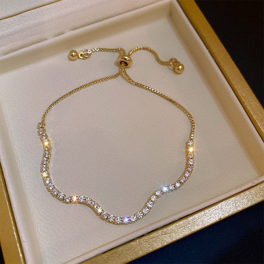 💖VARMT UDSALG 50% RABAT💖✨Armbånd med kobberindlagt kubisk zirkoniasten, udsøgt luksuriøst glitrende tilbehør til kvinder