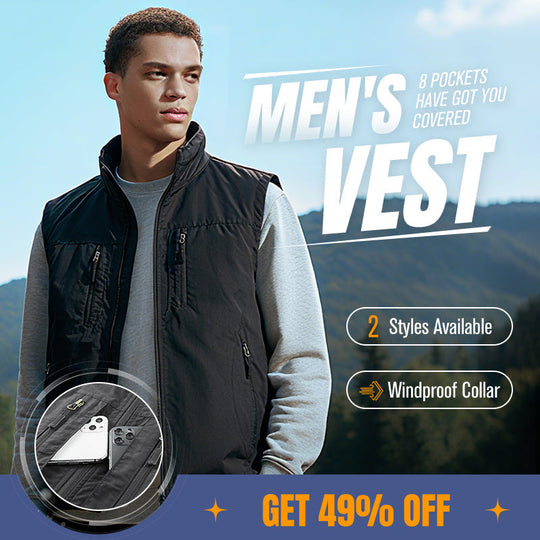 🍂Hot Sale 49% OFF🧥Men's Oversized Sleeveless Vest Jacket With Pockets
