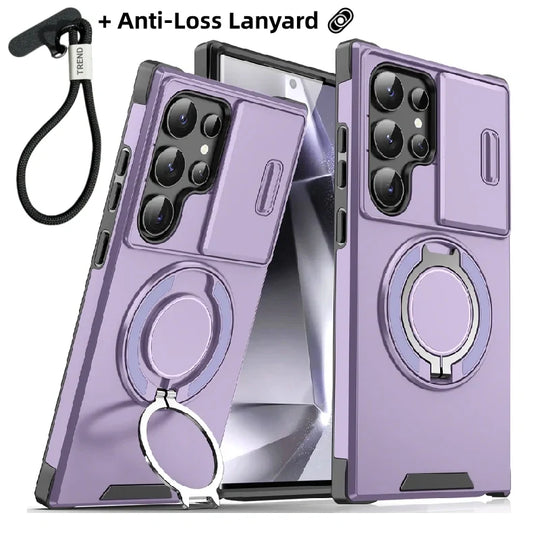 🥳2026 HOT SALE🥳💞50K+ SOLD!🎬🔥3-in-1 Magnetic Case for Samsung – Snap & Go Stand + Raised Camera Guard + Full Protection. Your all-in-one daily shield. 🛡️🧲