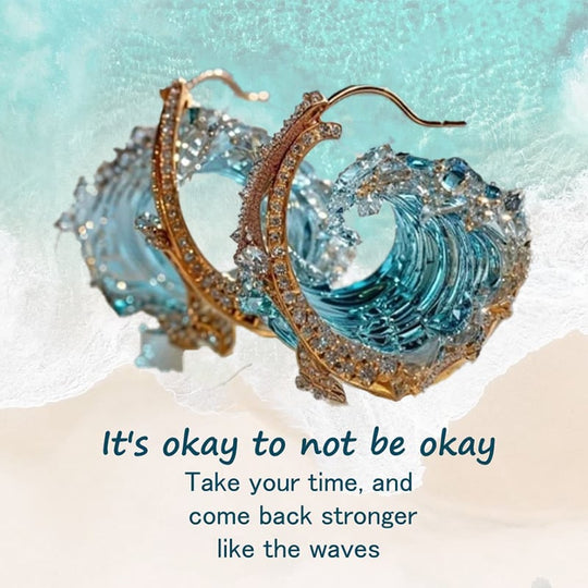 🌊Elegant Blue Necklace Ring Earrings Set