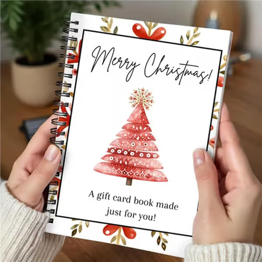 🔥🎁50% OFF!!!-Ready for Christmas!🎅Christmas Gift Card Booklet -👍DIY Spiral-Bound Christmas Gift Card Holder Book