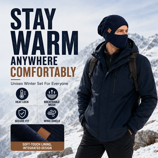 Winter Warm Beanie Hat with Face Cover