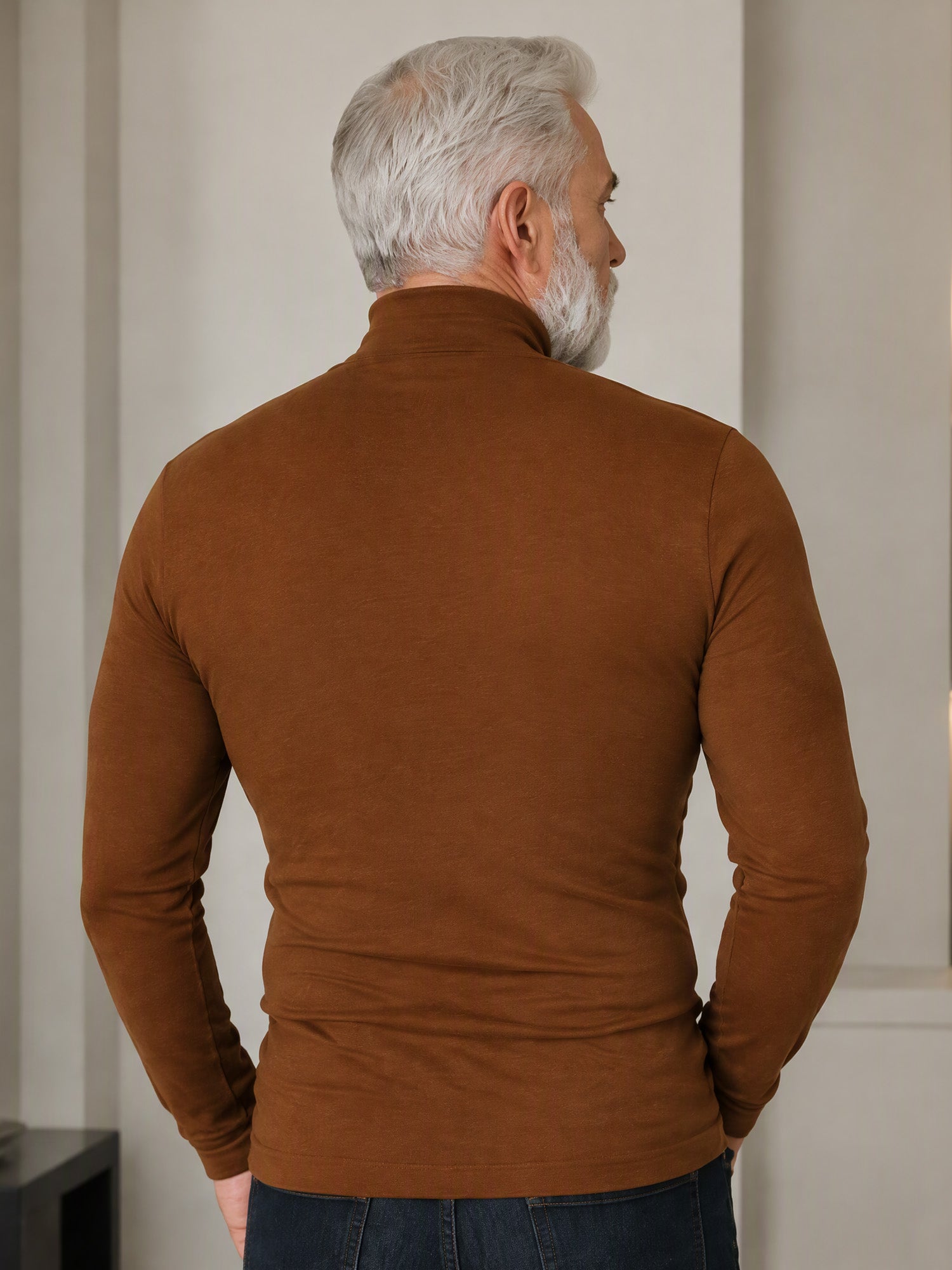 Men's Slim Fit Mock Turtleneck Top – Sleek, Stretchy, Modern Everyday Essential