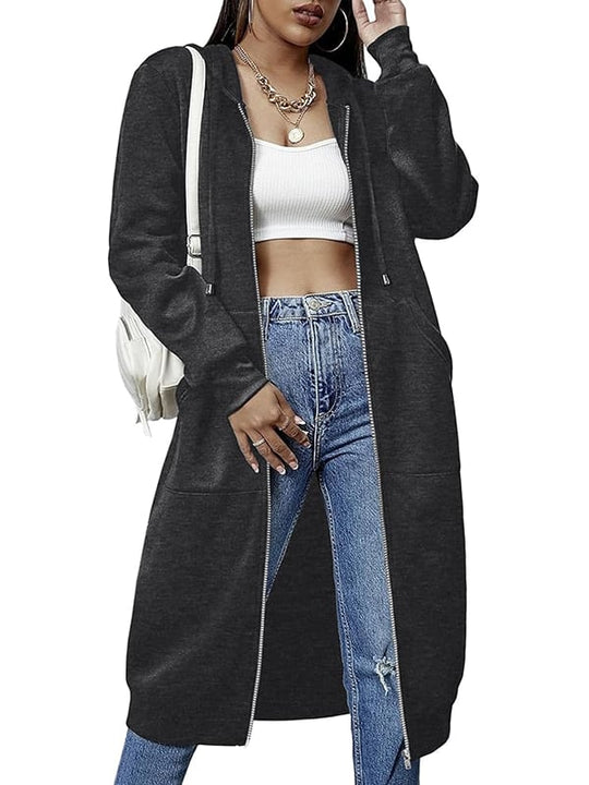 📢📢This Week's Special Price:￡19.99!!🔥✨Women's Casual Zip up Fleece Hoodies Tunic Sweatshirt