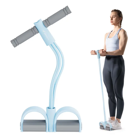 Merach Multifunction Pedal Resistance Band, Elastic Pull Rope Fitness, Full-Body Workout at Home Gym