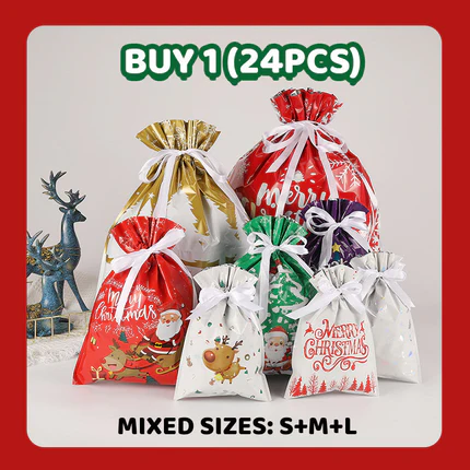 🎁Beg hadiah Krismas dengan tali serut