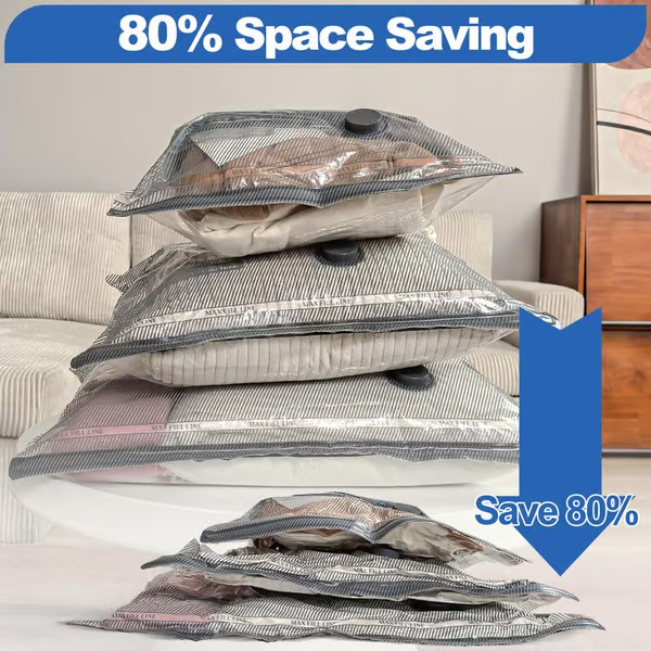 🔥Pack of 6 Compression Bags for USB Electric Vacuum Cleaner - Save Space, Travel Light!