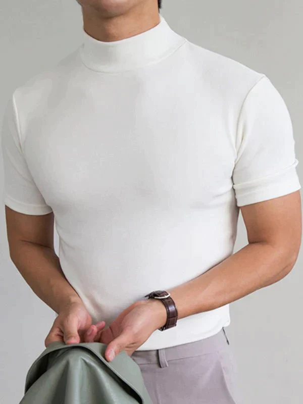 💞50K+ SOLD!🏆LIMITED TIME £9.99!🎁High Neck Slim Fit T-Shirt – Soft cotton blend, gentle on skin! Perfect layering piece for chilly days. Easy-care, no ironing needed. Smart enough for pub, comfy enough for home