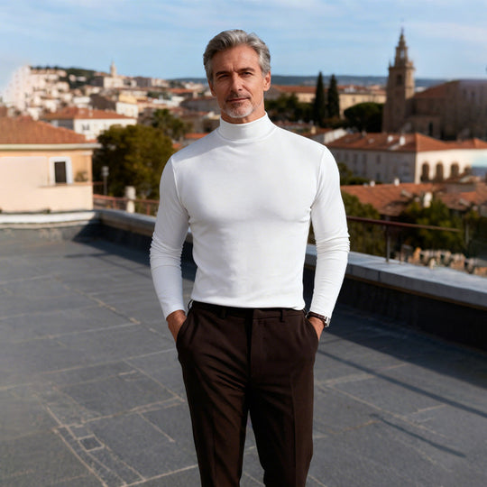 🖤Black Friday Sale:50% OFF🔥Mens High Neck Slim Fit Long Sleeve T-shirt